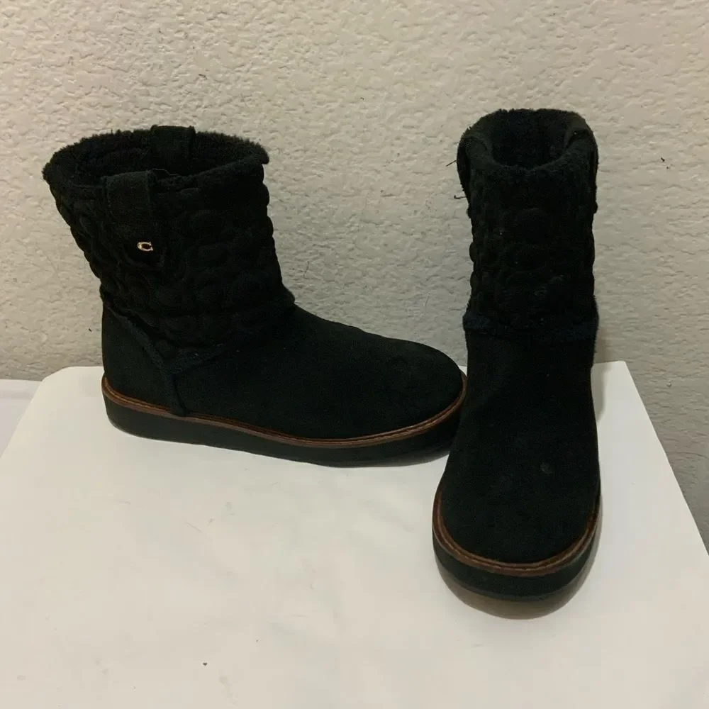 Coach Ivy Boot signature Black  women’s 9.5 suede MSRP: $378.00